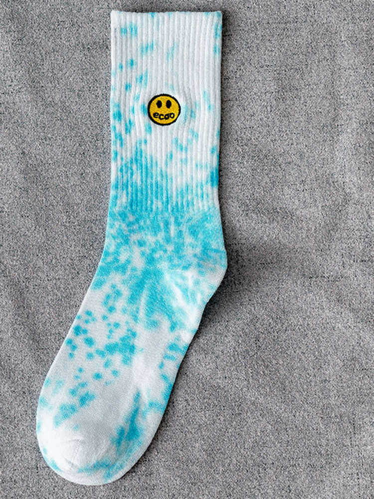 Smiley Face Tie-dye Socks