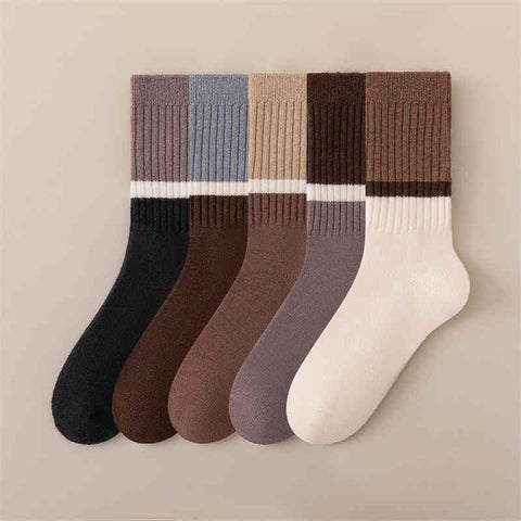 Three Color Winter Stack Socks