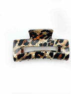 Leopard Print Square Hollow Hair Clip for Women