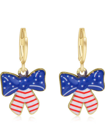 Independence Day Butterfly Earrings-Gold