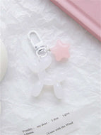 Cute Jelly Puppy with Five Star Keychain