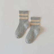 New Solid Striped Print Socks