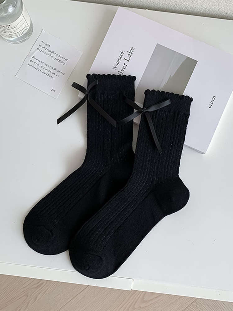 Women's Summer Mesh Breathable Bow Socks