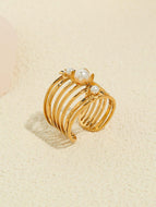 Ladies Silver Pearl Ring Jewelry