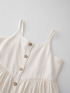 Infant Suspender Dress Open Button Sundress