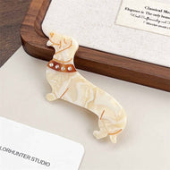 Cartoon Dachshund Rhinestone Hair Clip