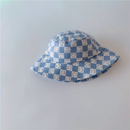 Checkerboard Smiley Baby Sun Hat