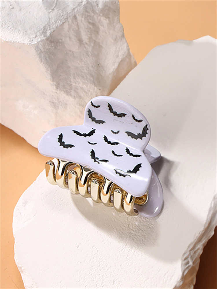 Pumpkin Print Small Hair Clip