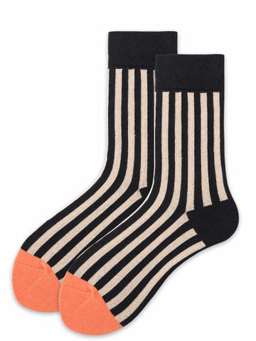 Women's Socks with Contrasting Stripes