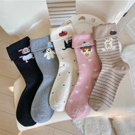 Cuffed Cartoon Animal Socks