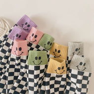 Checkerboard Smiley Kids Socks