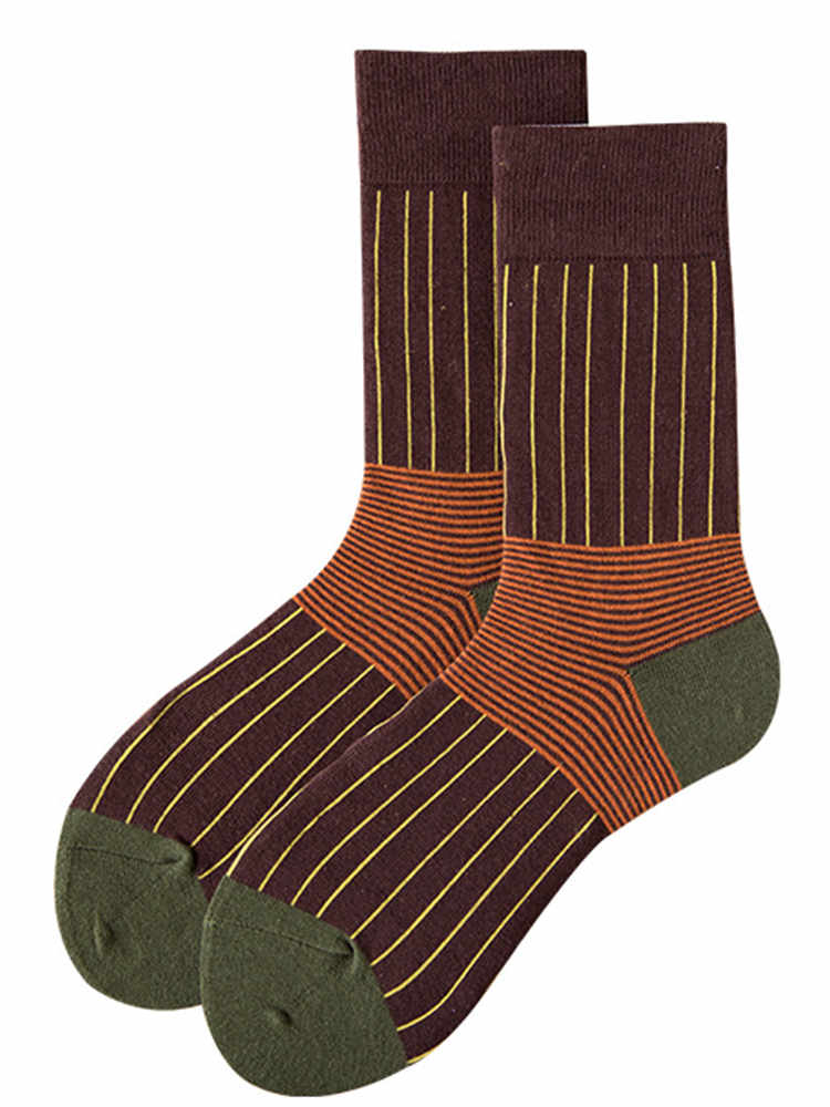 Coffee Vertical Stripes Socks