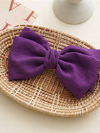 Solid Color Bow Spring Clip Hairpin