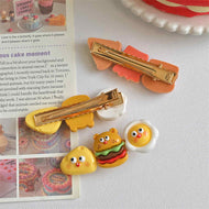 Hamburger French Fries Cartoon Simulation Hairpin