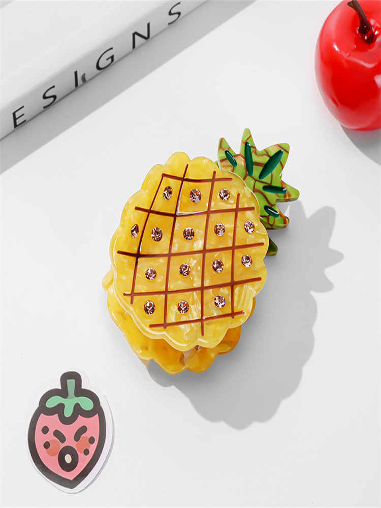 Fruity Pineapple Rhinestone Hairpin