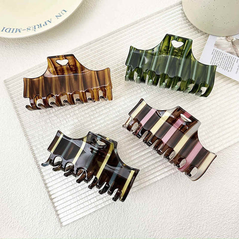 Striped Colorblock Large Hair Clip