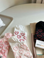 Pink Love Heart Socks for Girls