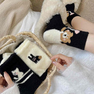 Kitten and Bear Warm Socks