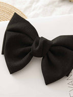 Solid Color Bow Spring Clip Hairpin