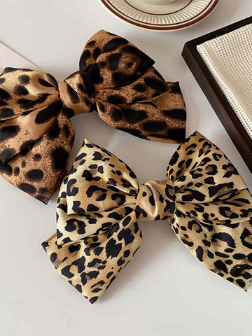 Bow Leopard Print Spring Clip Hair Clip