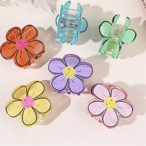 Hand-Drawn Doodle Flower Hairpins