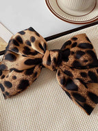 Bow Leopard Print Spring Clip Hair Clip