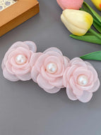 Pearl Flower Spring Clip Hair Clip