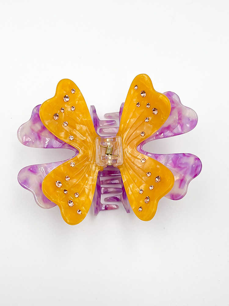 Butterfly Rhinestone Double-layer Hairpin