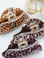 Leopard Print Half Circle Hairpin