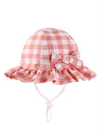 Plaid Bow Sun Protection Hat