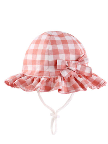 Plaid Bow Sun Protection Hat