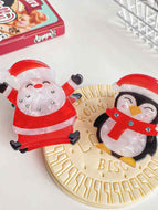 Santa Penguin Rhinestone Hair Clip