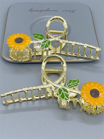 Sunflower Flower Metal Girls Hair Clip