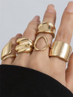 Geometric Metal Ring Set Vintage Rings