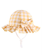 Plaid Bow Sun Protection Hat