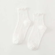 Ruffled Cuffed Low Top Socks Knitted Lace Socks