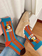 Women's Cute Cartoon Striped Socks