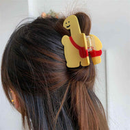 Giraffe Hairpin Carrying A School Bag