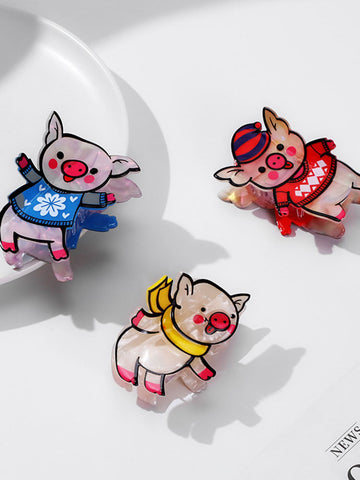 Animal Pig Shape Hairpin