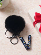 Black Hairball Pendant Keychain