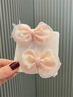 Princess Head Flower Pearl Butterfly Hair Clip