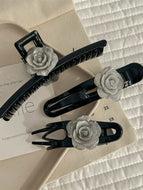 Black Camellia Hair Clip