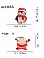 Santa Penguin Rhinestone Hair Clip