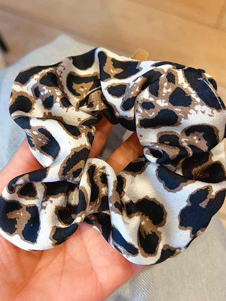 Leopard Print Large Intestine Ring Hair Tie