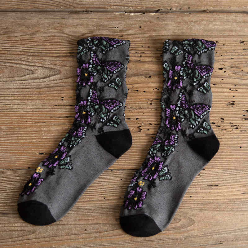 Butterfly and Flower Ethnic Style Socks