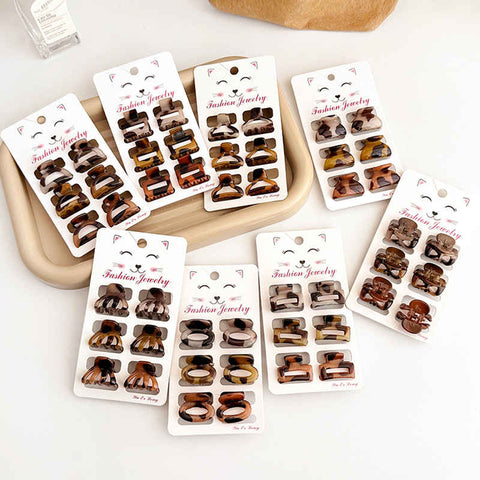 6-pack Leopard Print Mini Hair Clips