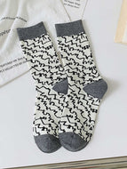 Black and White Number Socks