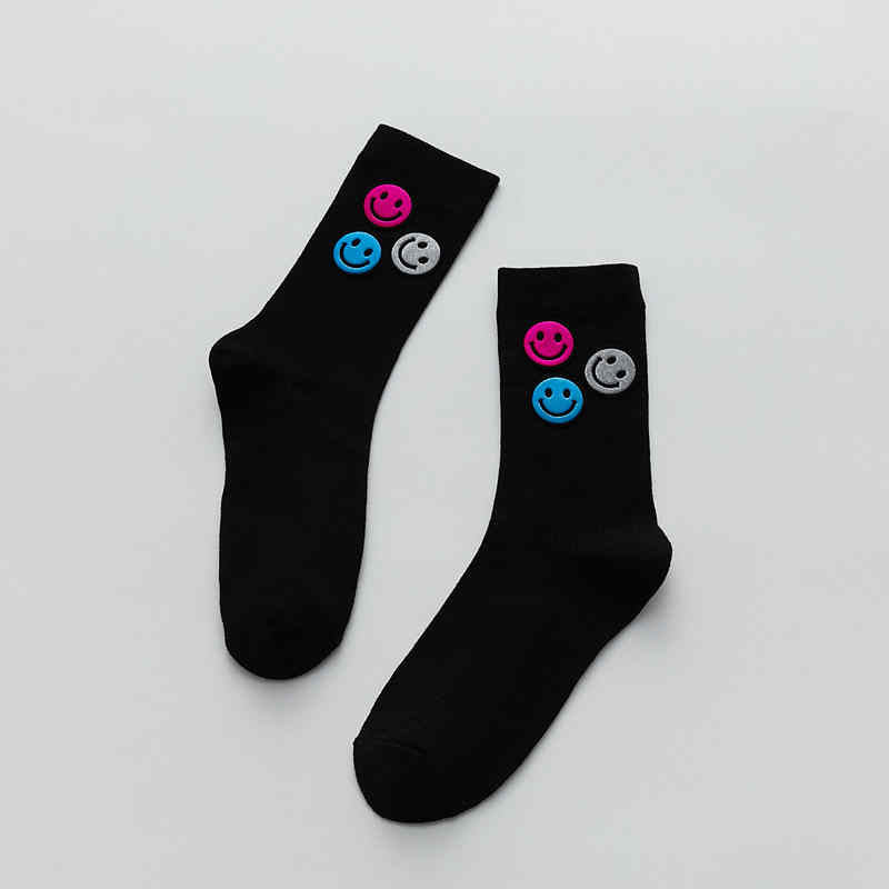 Candy Color Versatile Smiling Face Women's Socks