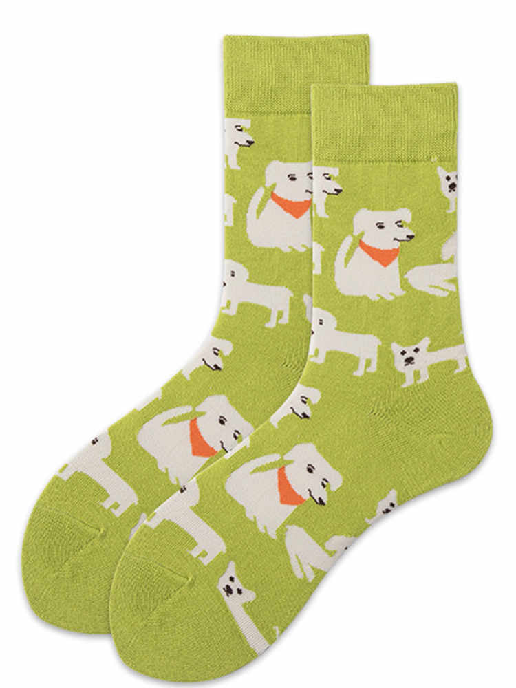 Green Cartoon Puppy Socks