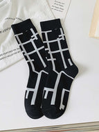 Black and White Number Socks